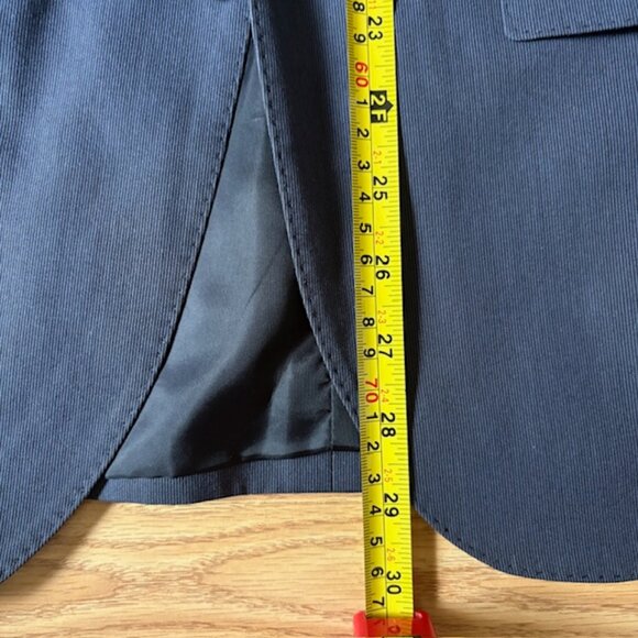 Club Monaco New York Grant Fit Cotton Jacket Blazer Navy Stripe Sz 36S - Picture 11 of 13